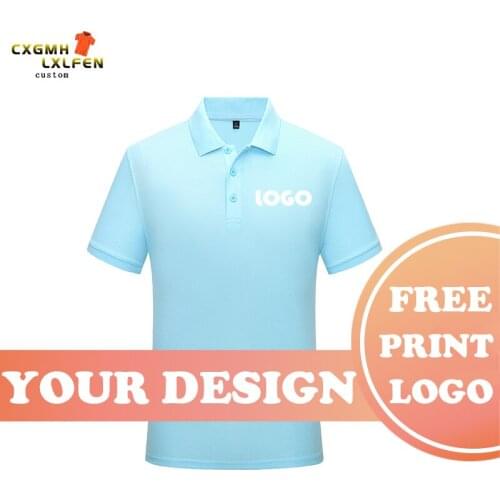 Men and women can wear 13 colors of new casual and comfortable lapel tops POLO shirts customized LOGO printing brand text