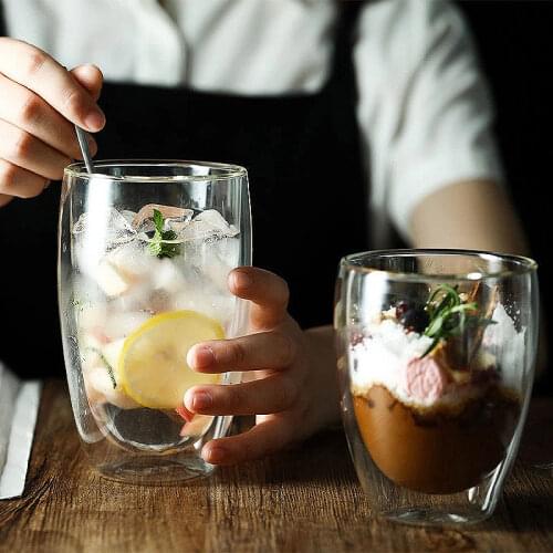 Handmade Double Glass Transparent Heat Insulating Cup Tea Beverage Coffee Cup High Temperature Resistance Health And Safety Hot