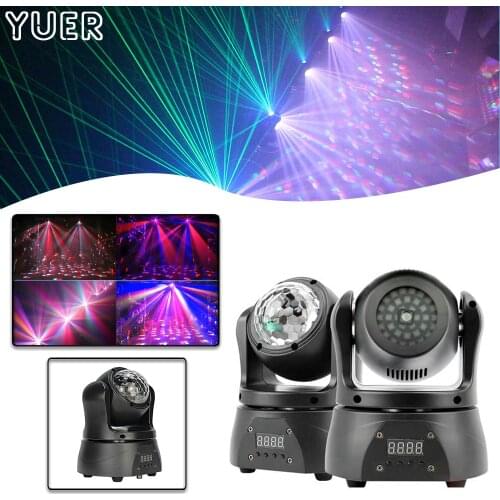 30W LED Pocket Double-Sided Moving Head Light With Beam&Laser DJ Disco Stage Lighting For Home Party Club Bar Nightclub DMX