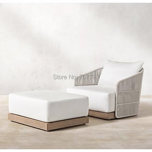 Teak garden furniture wooden sofa ottman