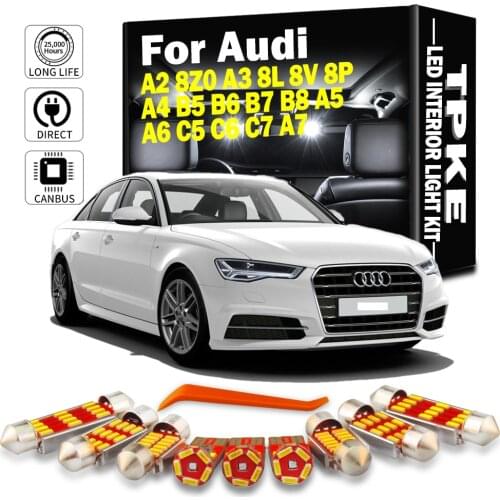TPKE Canbus LED Interior Map Reading Dome Trunk Light Kit For Audi A2 8Z0 A3 8L 8V 8P A4 B5 B6 B7 B8 A5 A6 C5 C6 C7 A7 Car Lamps