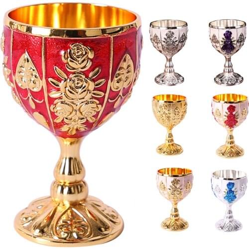 30ML Aluminum Alloy Wine Glasses Retro Dinnerware Goblet Vintage European Style Spirit Vodka Champagne Glasses Bar Home Decor