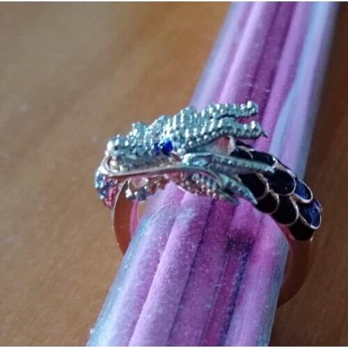 Vintage Wedding Band Ring Charm Fashion 18KT Rose Gold Engagement Ring Unique Style Female Antique Animal Dragon Rings For Women