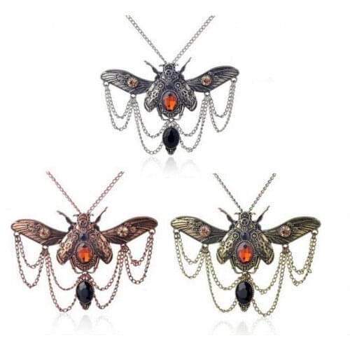 Unisex Vintage Scarab Necklace Ancient bronze/red copper 3 Color Option Steam Punk Style Vintage ladybug Jewelry Necklace