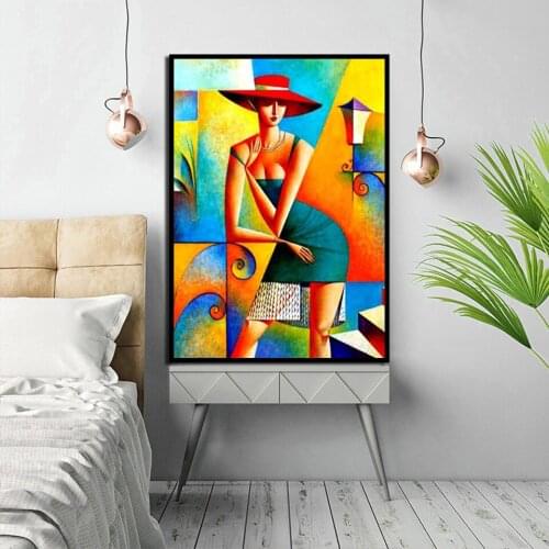 High-DefiniArnold Abstract Women Diamond Embroidery Painting Cross Stitch Mosaic Wall Decorative Needlework