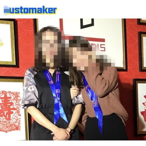 Custom LOGO Satin hanging neck ribbon company award ceremony gift silk scarf party adult etiquette scarf exhibition ribbon party