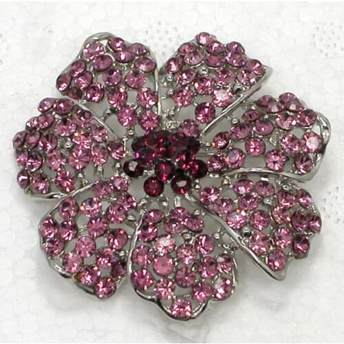 Purple Crystal Rhinestone Flower Pin brooches Fashion brooch Wedding party prom C2132 D