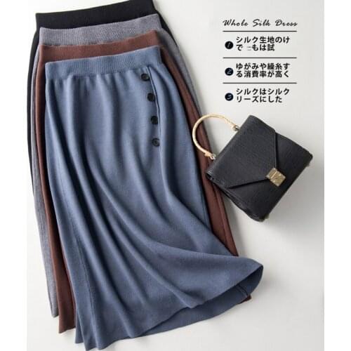 Adishree 2021 women winter Cashmere skirt and autumn women knitted Pullovers High Quality Long Dresses Female