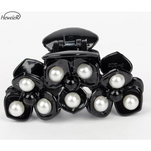 Women Ladies Girl Accessory Beads Flower Plastic Hair Crab Grasp Clamp Combs Claws Clips Headwear Hairpins Headdress Hairpiece