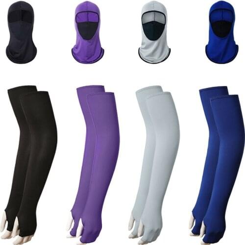 1 pcs Bike riding suit motorcycle hood windproof sunscreen breathable mask outdoor sports protective sleeve ice silk cuff