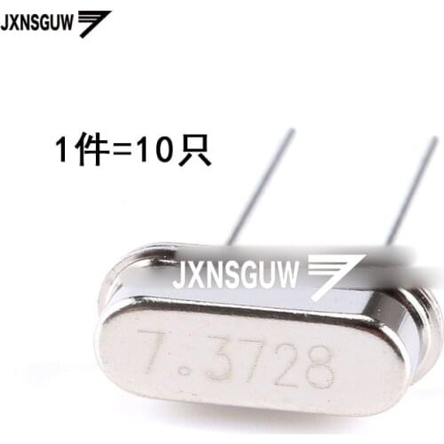 10PCS crystal 7.3728MHz 20ppm 20PF 2 foot 49S type passive crystal oscillator 7.3728M