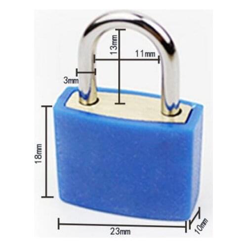 100pcs/lot! Mini Color plastic sleeve padlock Luggage padlock travel luggage padlocks Lock 23mm