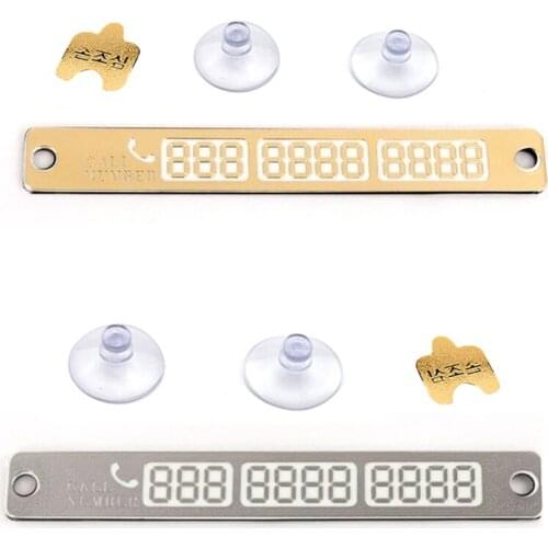 15*2cm Temporary Car Parking Card Telephone Number Card Notification Night Light Sucker Plate Car Styling Phone Number Card 1PC