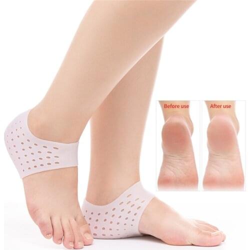 2Pcs Silicone Feet Care Socks Moisturizing Gel Heel Thin Socks with Hole Cracked Foot Skin Care Protectors Foot Care Tool