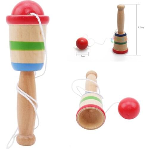2021 Kids Anti Stress Safe Simple Wooden Bilboquet Cup and Ball Preschool Educational Toys for Children Outdoor Funny Games