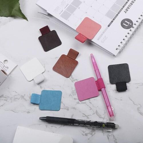 3Pcs/6Pcs Climemo Brand Pen Clip, PU Leather Pen Holder, Self-adhesive Pencil Elastic Loop for Notebooks Journals Clipboards