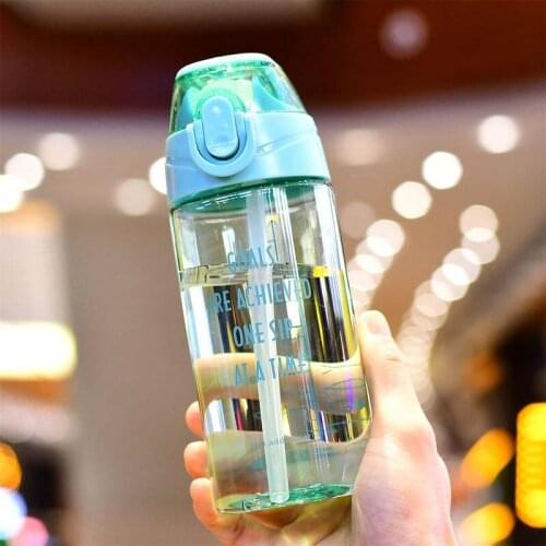 450/600ML Baby Kids Lovely Cup Toddler Infant Cartoon Letter Children Learn Drinking Straw Bottle Sippy Cup Bottle 1PC