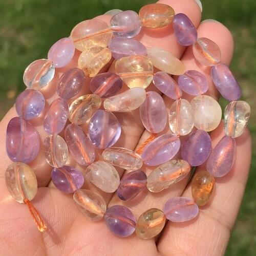 8-10mm Natural Irregular Yellow Citrines Quartz Crystal Loose Spacer Stone Beads For Jewelry Making DIY Bracelet Accessories Ear