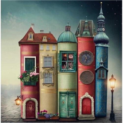 Full Square/round drill 5D DIY Diamond Painting Cartoon Book Castle diamond Embroidery pattern Cross Stitch Mosaic Home Decor