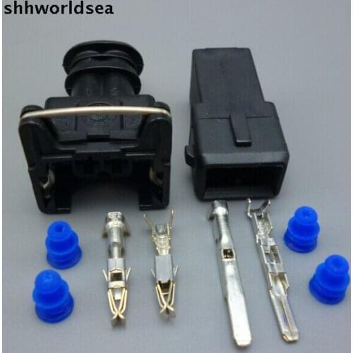 Shhworldsea EV1 Auto Fuel Injector Plug Car Waterproof 2 Pin way Electrical Wire Connector automobile Connectors female male