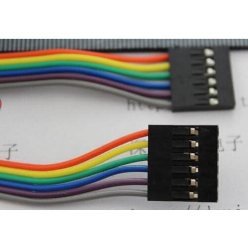 Free shipping 5PCS 6 pin Female-Female 20cm 2.54mm pin connector Dupont Wire Cable for Arduino