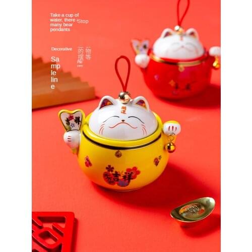 Tea pot, ceramic pot plutus cat China creative wind restoring ancient ways with POTS of tea storage jar canister set kitchen