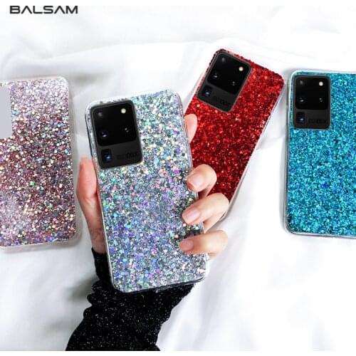 Glitter Bling Crystal Sequins Phone Case For For Samsung S21 S20 FE Pro Ultra Note20 10 9 8 J6 Plus Lite J7 Prime Silicone Cover