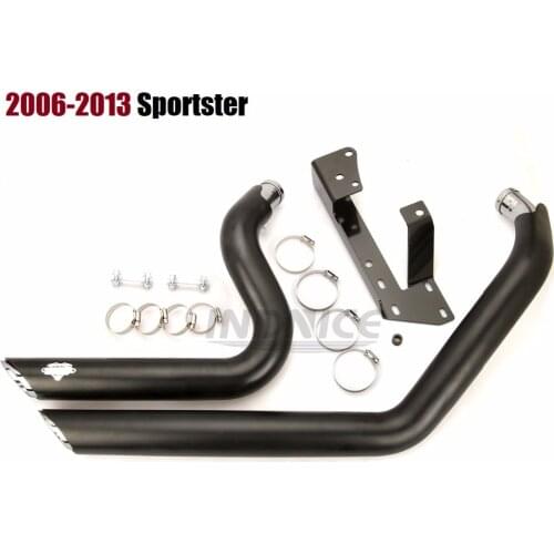 Black Staggered Shortshots Exhaust Pipes for Harley Sportster 2004-2013 xl883 exhaust sets xl1200 mufflers
