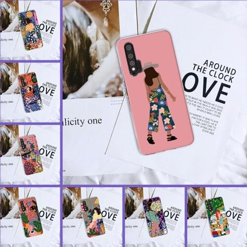 For Huawei Nova 7 6 Se Pro 5G Back Cover Art Girl Pretty Soft Phone Case For Huawei Nova 5t 5i 5 Pro 5z Silicone Transparent