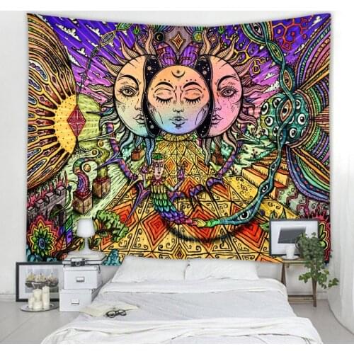 Home Mandala Tapestry Tarot Card Wall Hanging Astrology Divination Witchcraft Room Decoration Sun Moon Wall Decoration Tapestry