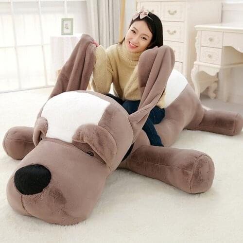 Fancytrader Giant Plush Stuffed Animals Lying Dog Toys Big Soft Sleeping Puppy Dogs Pillow Doll 4 Sizes