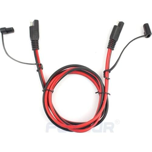 FOXSUR 1.5M SAE to SAE Extension Cable 16 AWG 2 Pin Wire Harness Heavy Duty DC Cord Quick Disconnect/Connect SAE Leads with Cap