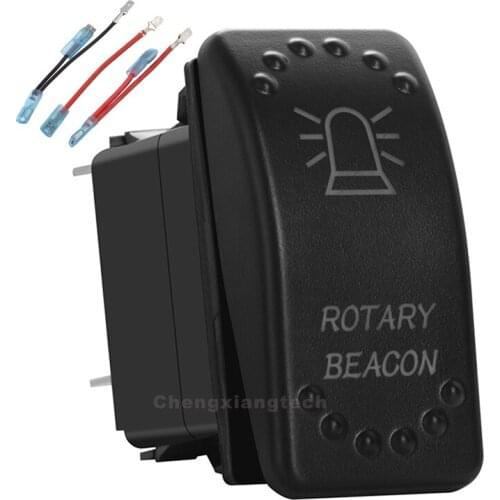 Rotay Beacon White Led Rocker Switch 5 Pins Single Pole Single Throw ON/OFF For Car Boat Waterproof 12v/24v + Jumper Wires Set