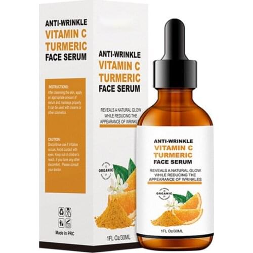 Turmeric Nourishing Whitening VC Stock Solution Reduce Fine Lines Anti-Aging Brighten skin Serum Deeply Nourishing & Whitening