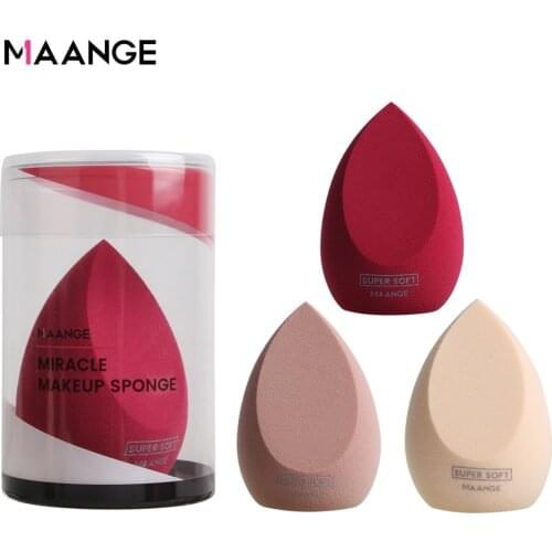 MAANGE 1/3 Pcs Makeup Cosmetic Puff Foundation Powder Sponge Smooth Professional Make Up Sponge Puff Bigger in Water with Box