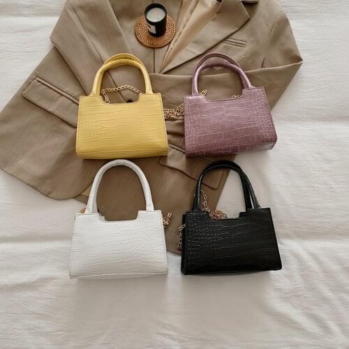 Fashion Mini Small Square Shoulder bag Casual Crocodile Pattern Pu Leather Women Solid Messenger Bags