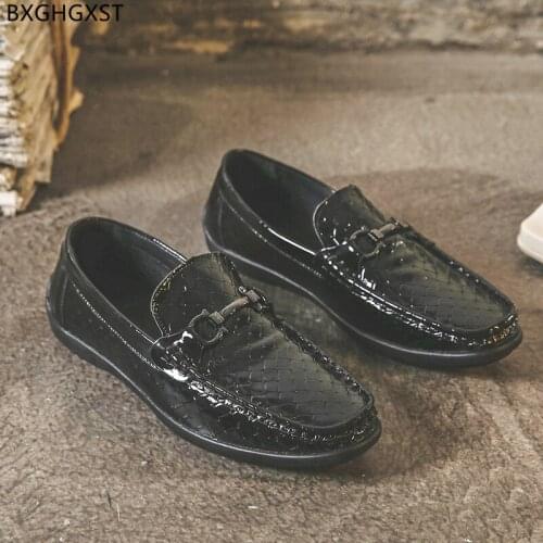Black Leather Casual Shoes for Man 2021 Fashion Mens Loafers Shoes Luxury Slip on Shoes Men Zapatillas Hombre Chaussure De Homme