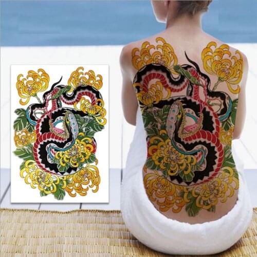 Full Back Tattoo Sticker Waterproof Simulation Long-Lasting Large Pattern Fake Tattoo Temporal Tatoo Arm Back Tattoo
