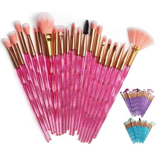 20pcs Makeup Brushes Set Glitter Professional Liquid Foundation Powder Blusher Eyeshadow Lips Make Up Brush Cosmetic Set Kit