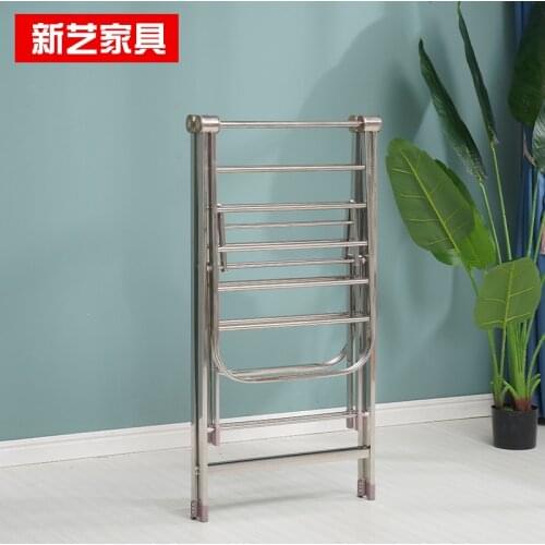 Stainless steel floor-standing drying racks outdoor household foldable wing-shaped hangers thickened balcony drying racks