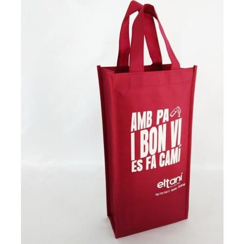 Wholesale 500Pcs/Lot Customized Design Portable Non Woven Wine Bags with Printed Logo Hot Sale Heavy Duty Storage Bag for Gifts