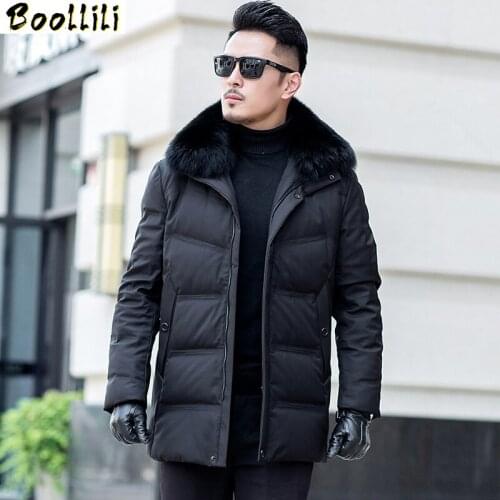 Boollili Hooded Duck Down Coat Winter Coat Men Fox Fur Collar Puffer Jacket Men Korean Warm Parka Doudoune Homme