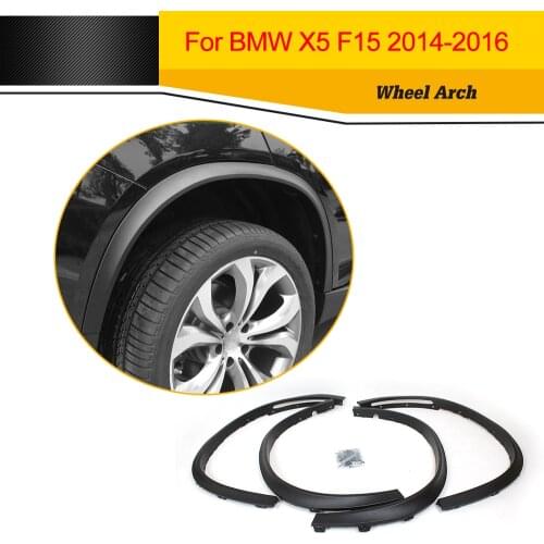 PP Auto Side Fender Flare Molding Trims Matt Black Car Wheel Arch for BMW F15 X5 2014-2016