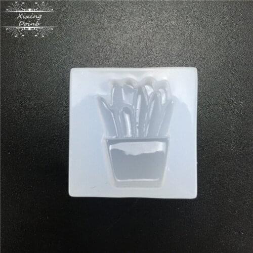 Mini potted shape silicone mold chocolate fudge cake decoration tool crystal drop glue making tool DIY resin mold