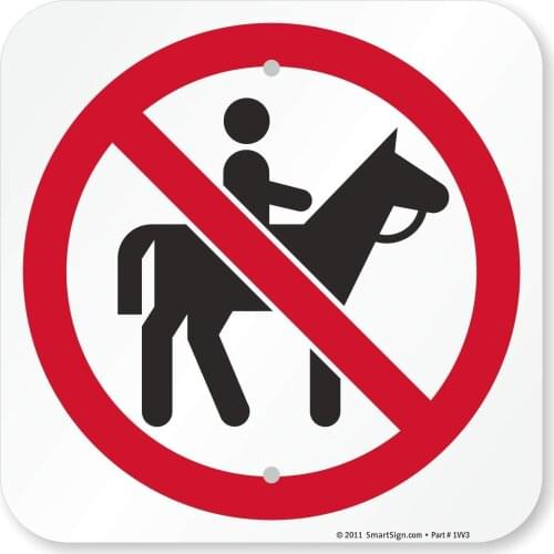 SmartSign No Horseback Riding Sign | 12" x 12" 3M Engineer Grade Reflective Aluminum