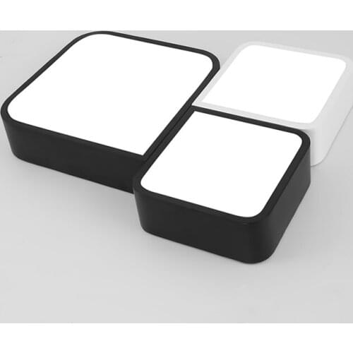 Modern Simple Led Acrylic ceiling lights Geometry rectangle White/Black Color for living room bedroom home Light Fixture