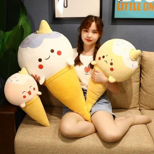 1pc 50/70/90cm Super Kawaii Ice Cream Dumplings Plush Pillow Stuffed Soft Animal Dolls Nice Birthday Gift for Girls Baby Dolls