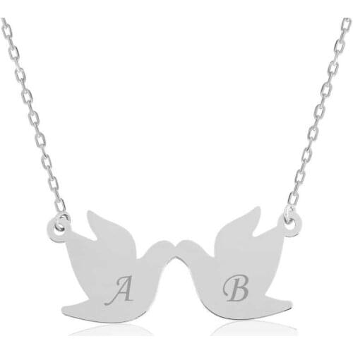 Tevuli 925 Sterling Silver Lovebirds in Letters Written Pendant