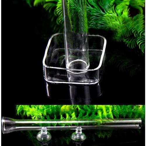 Aquarium Feeding Tube Shrimp Glass Feeder Suction Cup 3cm Thick Fish Tank Device Dish Transparent Equipment 200/450mm