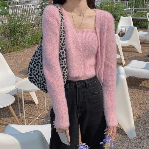 Vintage Cardigan Femme New 2020 Autumn Winter Long Sleeve Knit Sweater Fashion Ladies Casual Open Stitch Tops Matching Chest